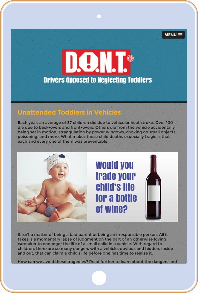 drivers opposed to neglecting toddlers ipad screenshot